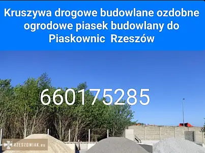 Piasek płukany kopany Rzeszów Tyczyn Budziwój tel 660175285 - WARSZAWIAK.EU