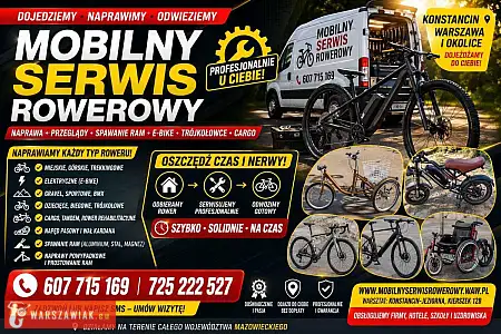 Serwis Mobilny Rowery Trójkołowe Cargo MTB Gravel Naprawa, Spawanie,Mazowieckie - WARSZAWIAK.EU
