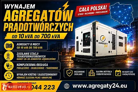 Agregaty prądotwórcze do 700 kva  - wynajem - usługi - WARSZAWIAK.EU