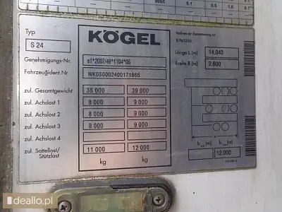 [eLicytacje] I licytacja Ruchomości - Naczepa Kogel S24 - chłodnia,  2014 rok - Zdjęcie 5 - WARSZAWIAK.EU