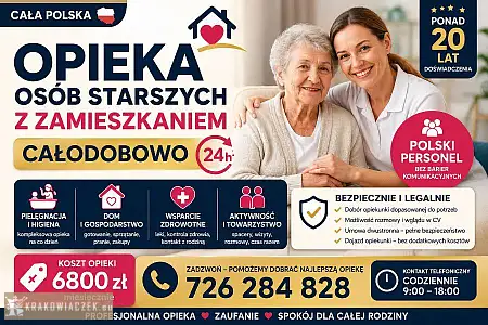 Opieka osób starszych z zamieszkaniem - 24 godziny - WARSZAWIAK.EU