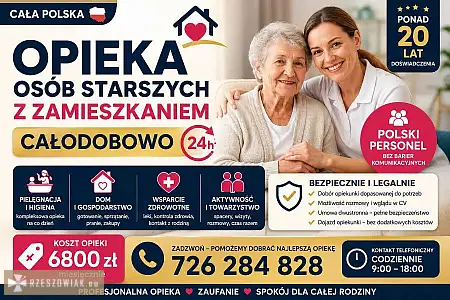 Profesjonalna opieka z zamieszkaniem całodobowa - opiekun mieszka z podopiecznym - Zdjęcie 2 - WARSZAWIAK.EU