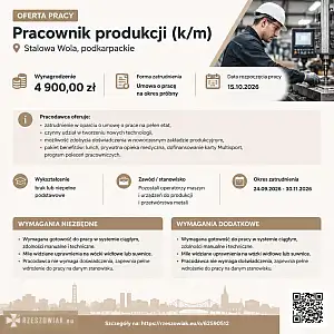 [ePraca] Pracownik produkcji (k/m) - WARSZAWIAK.EU